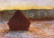 Claude Monet Grainstack,Thaw,Sunset Sweden oil painting artist